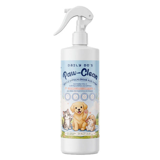 Daily Do's Hypochlorous Acid (HOCl) 200 PPM Paw Cleaner & Grooming Spray for Dogs & Cats, No-Rinse Coat, Belly & Tail Cleaner, Deodorizing, Waterless, Fragrance Free, No Sticky Residue, 500 mL