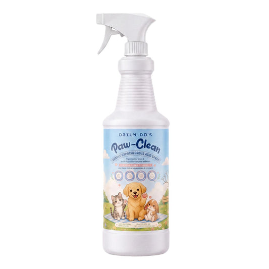 Daily Do's Hypochlorous Acid (HOCl) 200 PPM Paw Cleaner & Grooming Spray for Dogs & Cats, No-Rinse Coat, Belly & Tail Cleaner, Deodorizing, Waterless, Fragrance Free, No Sticky Residue, 1 Litre
