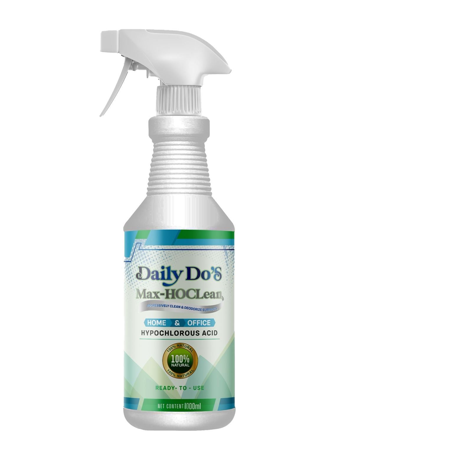Daily Do's Hypochlorous Acid (HOCl) Cleaning Spray for Home & Office | 500ppm Professional Strength | Ready-to-Use with Sprayer | Alcohol-Free & Non-Staining | 1 Litre