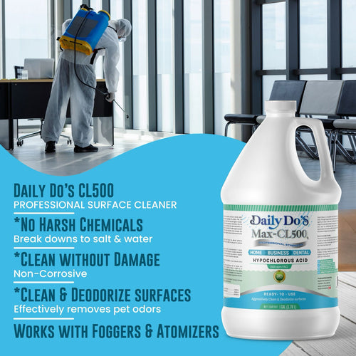 Daily Do's Hypochlorous Acid (HOCl) Multi-Purpose Cleaner | 500ppm | 4L Value Size | Professional Strength, Alcohol-Free & Non-Staining