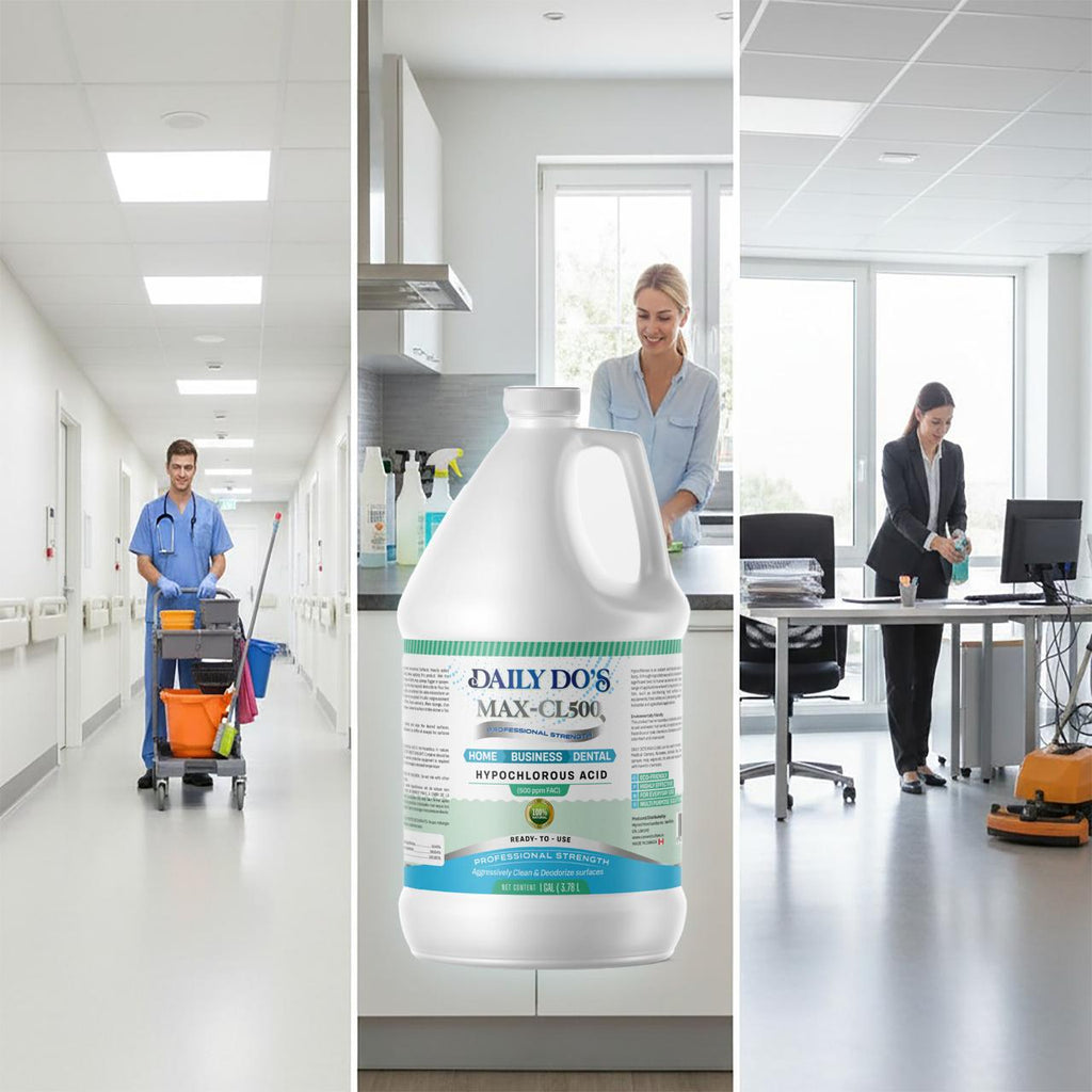 Daily Do's Hypochlorous Acid (HOCl) Multi-Purpose Cleaner | 500ppm | 4L Value Size | Professional Strength, Alcohol-Free & Non-Staining