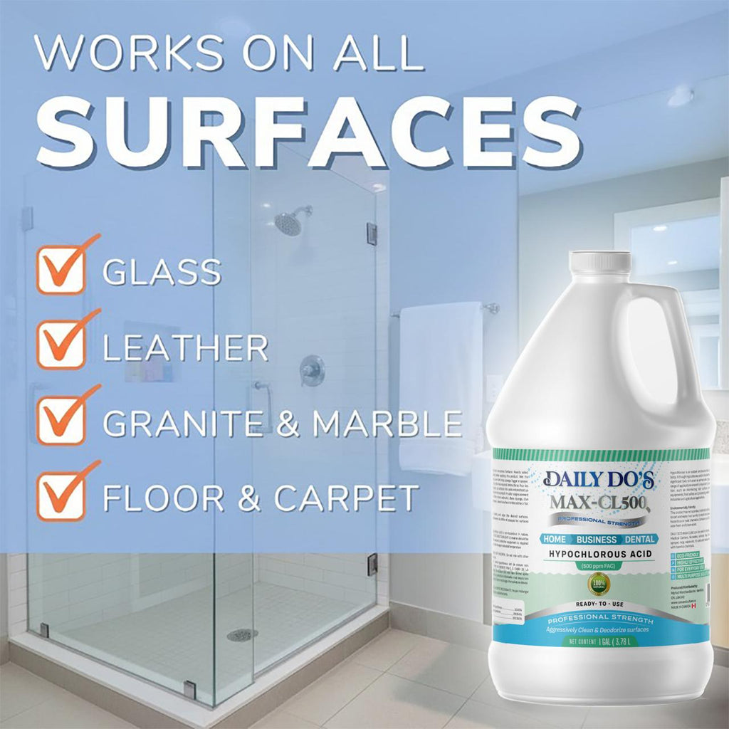 Daily Do's Hypochlorous Acid (HOCl) Multi-Purpose Cleaner | 500ppm | 4L Value Size | Professional Strength, Alcohol-Free & Non-Staining